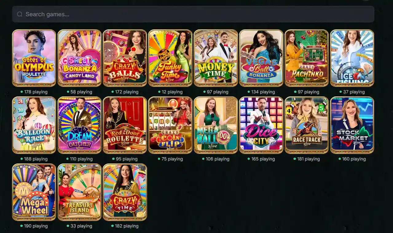 Live Game Shows bei Wincleo wie Crazy Time, Monopoly Live und Deal or No Deal
